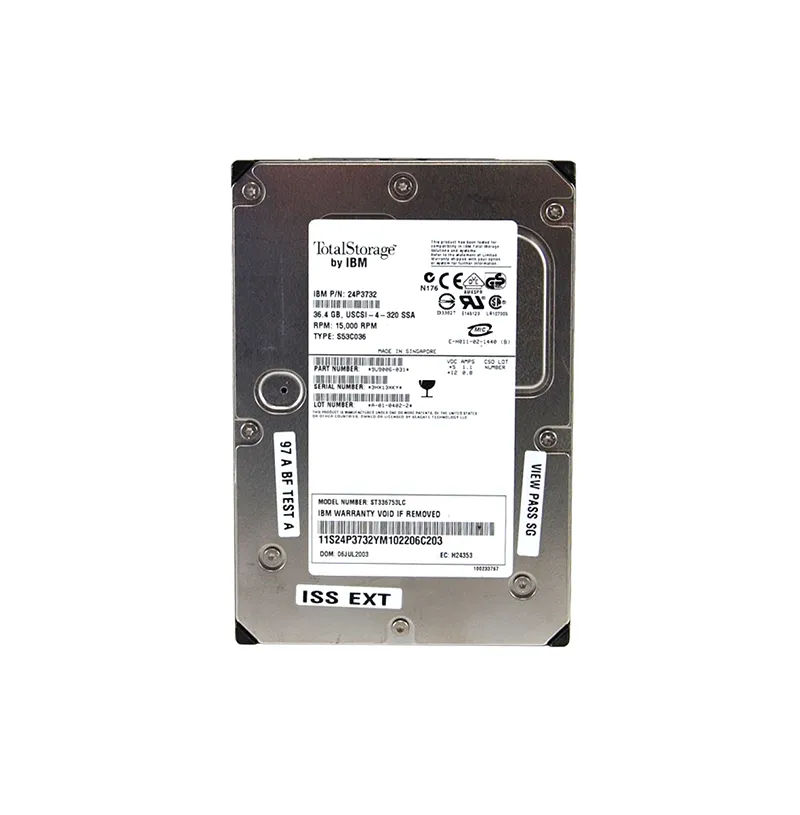24P3732 - IBM 36.4GB 15000RPM SCSI 320MB/s 3.5-in Hard Drive