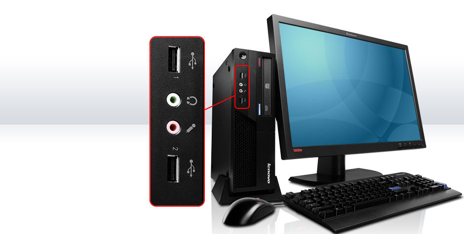 Lenovo ThinkCentre M58p Intel® Core™2 Duo E8400 1 GB DDR3-SDRAM 160 GB Intel® GMA 4500M Windows Vista Business SFF PC Black