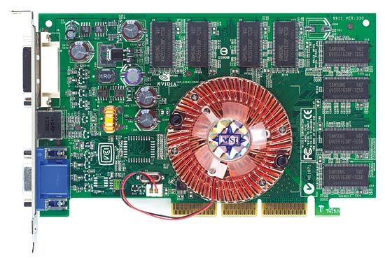 MSI FX5500-TD256 graphics card GeForce FX 5500 GDDR