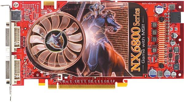 MSI NX6800GT-T2D256E graphics card GDDR3