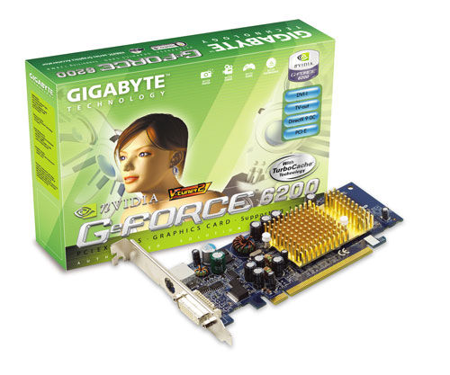 GIGABYTE GV-NX62TC128D graphics card GeForce 6200 GDDR