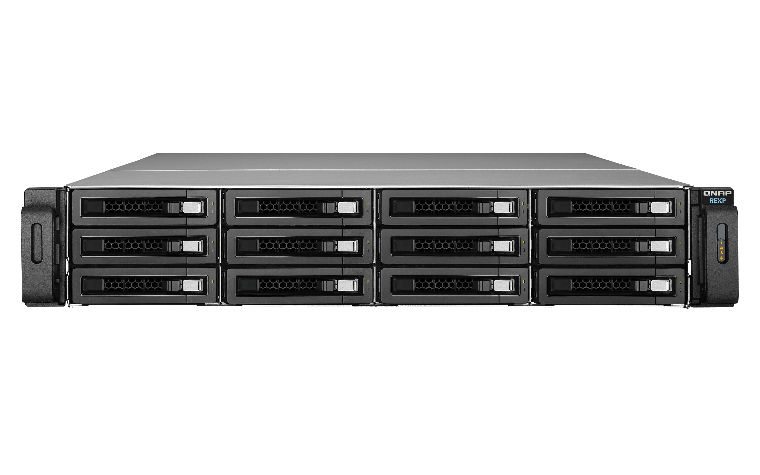 QNAP REXP-1220U-RP disk array 0 TB Rack (2U) Black