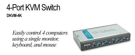 D-Link DKVM-4 4-PORT KVM SWITCH serial switch box