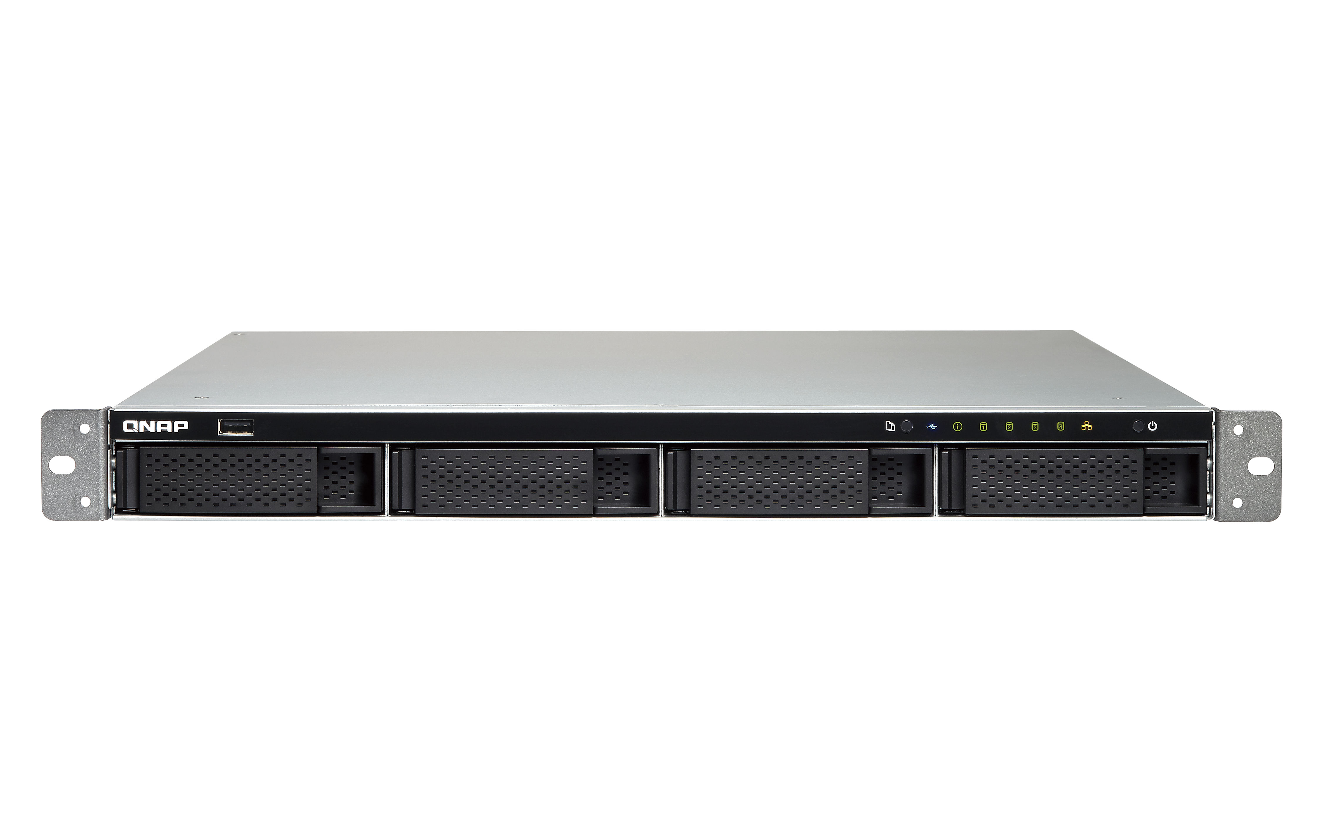 QNAP TS-463U-RP NAS Rack (1U) 4 GB DDR3L 0 TB QNAP Turbo NAS System Black