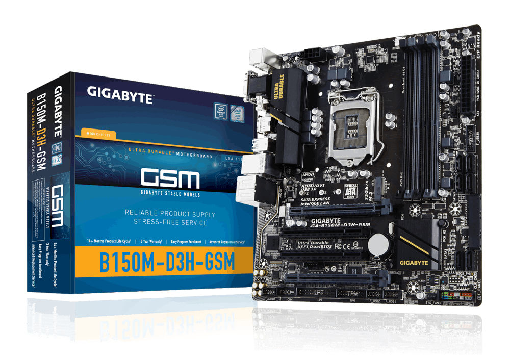 GIGABYTE GA-B150M-D3H GSM motherboard Intel® B150 LGA 1151 (Socket H4) micro ATX