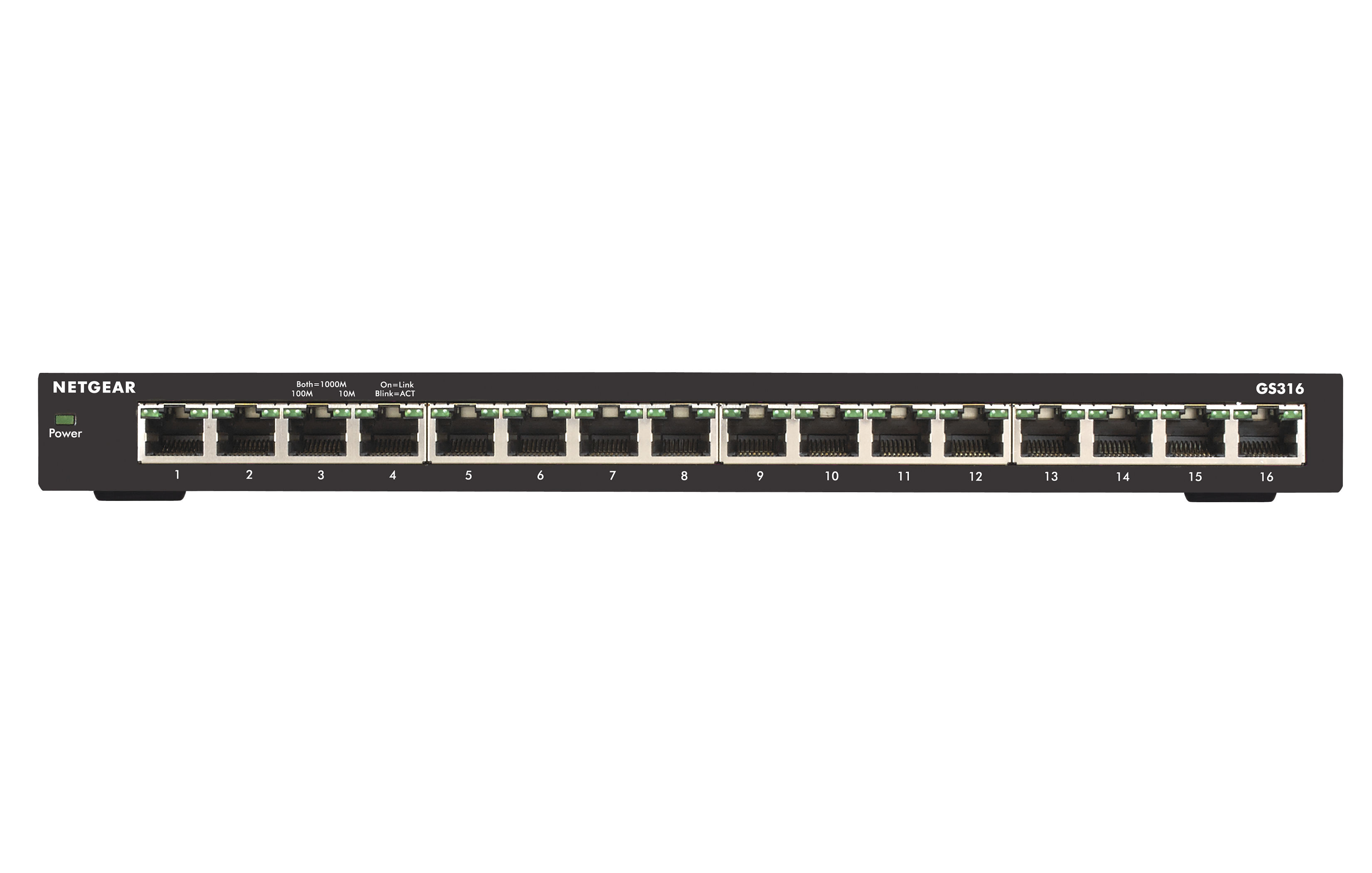 NETGEAR GS316 Unmanaged Gigabit Ethernet (10/100/1000) Black