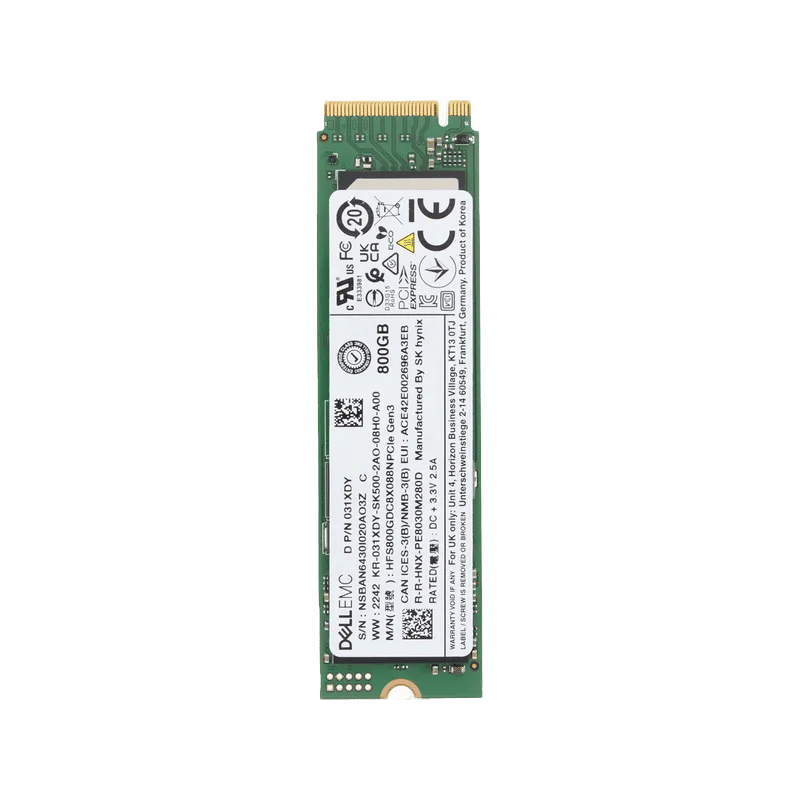 31XDY - Dell 800GB PCI Express NVMe TLC M.2 2280 Solid State Drive