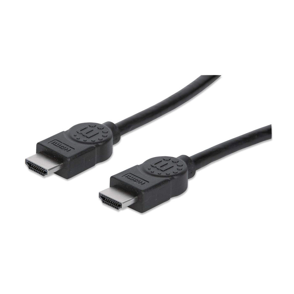 Manhattan HDMI 4K@30Hz Cable, 3m, Suitable for ALL 1080p/HD and majority of 4K uses (check your system 4K specification to be sure), Male to Male, Black, Ultra HD 4k x 2k, Lifetime Warranty, High Speed, Equivalent to HDMM3M
