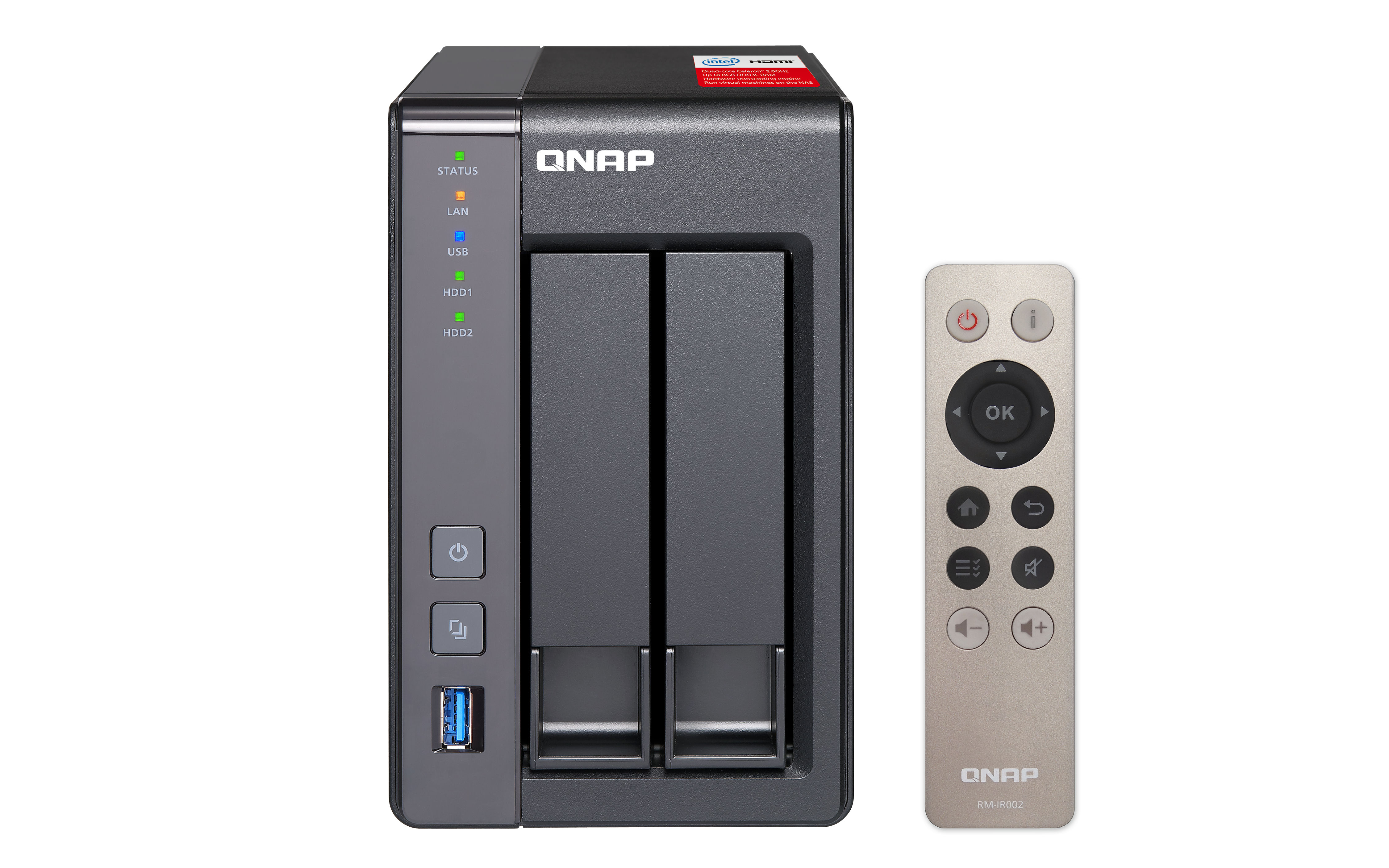 QNAP TS-251+ NAS Tower Intel® Celeron® J1900 2 GB DDR3L 0 TB QNAP QTS Grey