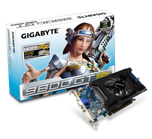 GIGABYTE GV-N98TGR-512I graphics card GeForce 9800 GT GDDR3