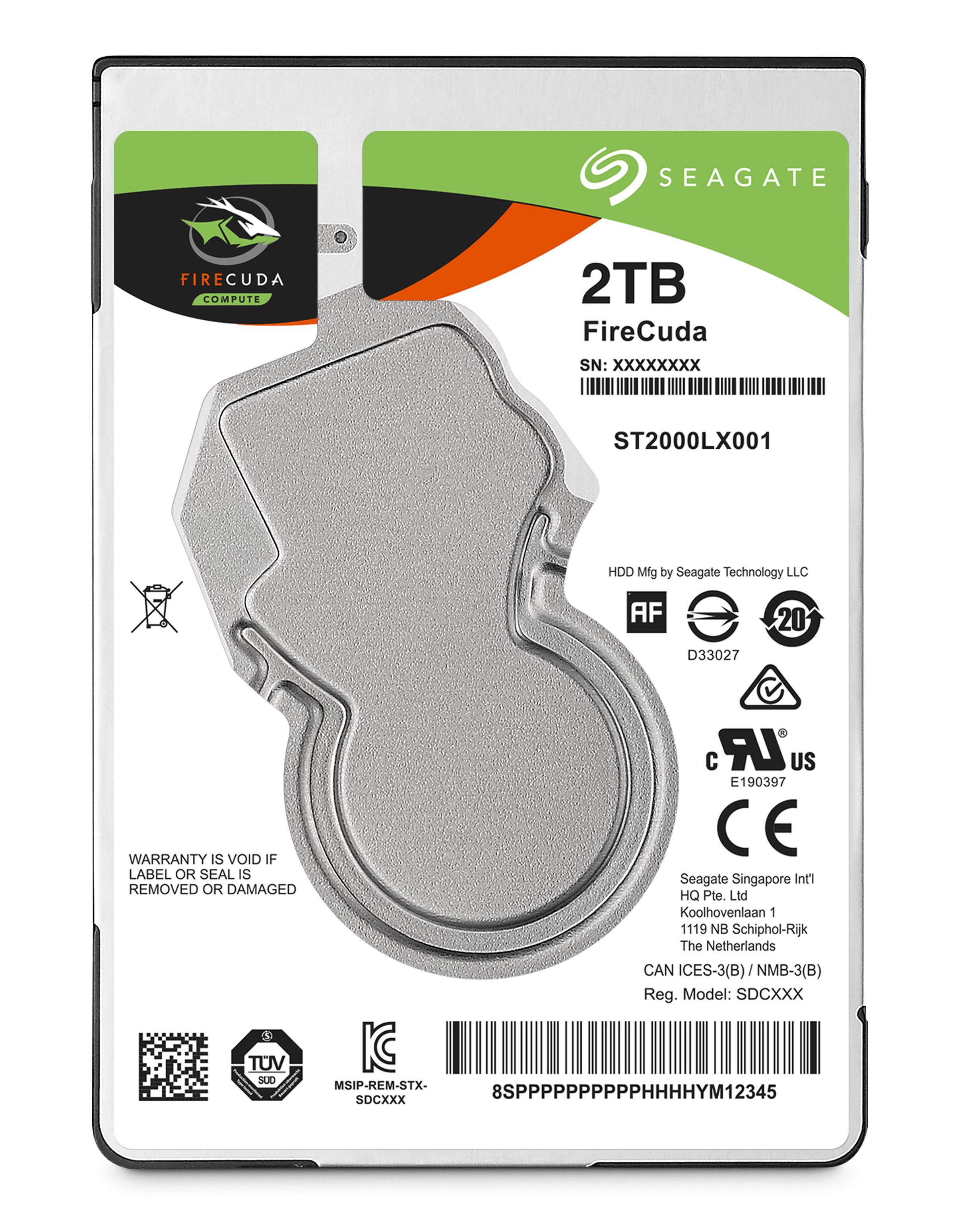 Seagate FireCuda 2.5" internal hard drive 2 TB 5400 RPM 128 MB 2.5" Serial ATA III
