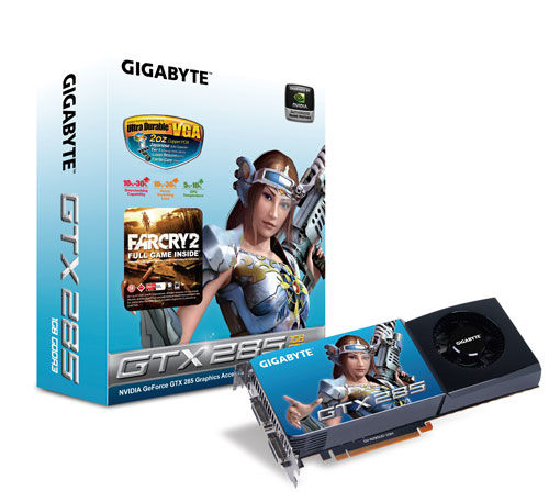 GIGABYTE GV-N285UD-1GH graphics card GeForce GTX 285 1 GB GDDR3