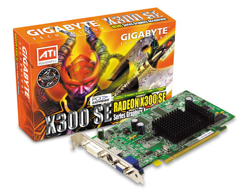 GIGABYTE ATI RADEON X300 SE PCI-E 128MB DVI TV-Out GDDR