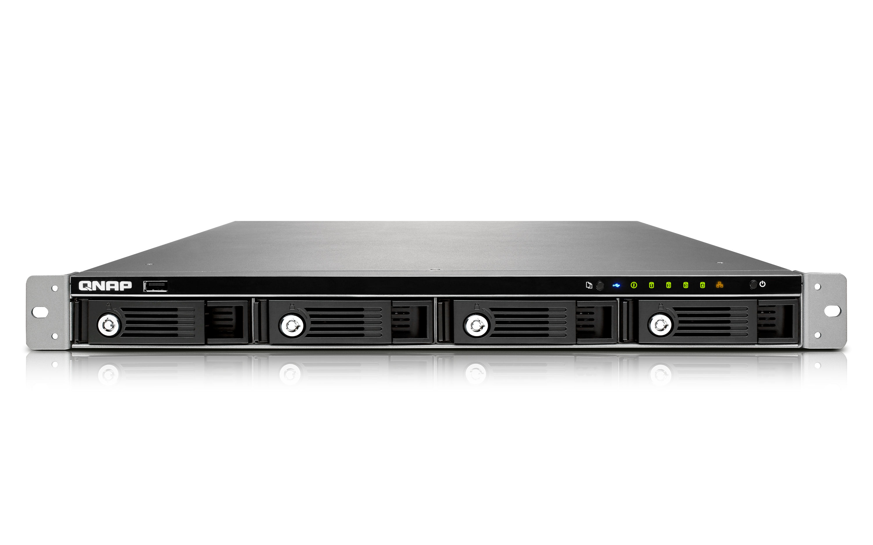 QNAP TS-451U NAS/storage server Rack (1U) Intel® Celeron® 1 GB DDR3 0 TB QNAP Turbo System Black