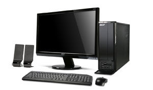 Acer Aspire X1300 AMD Phenom 4 GB DDR2-SDRAM 1 TB NVIDIA® GeForce® G100 Windows Vista Home Premium SFF PC Black