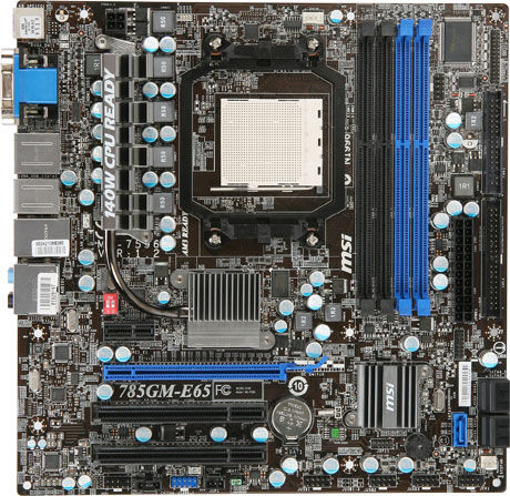 MSI 785GM-E65 motherboard AMD 785G Socket AM3 micro ATX