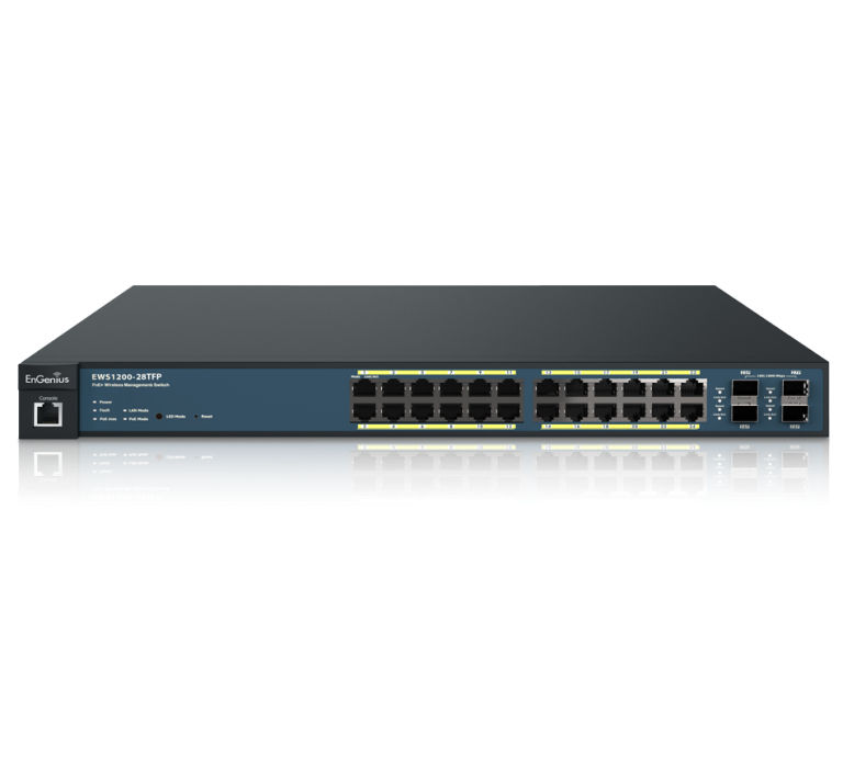 EnGenius EWS1200-28TFP Wireless Managed L2 switch 24-port GbE PoE+ Switch 4 x SFP 410W manage up to 50 x AP