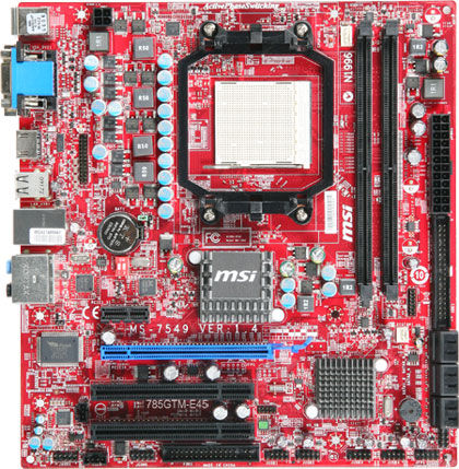 MSI 785GTM-E45 AMD 785G Socket AM2 micro ATX