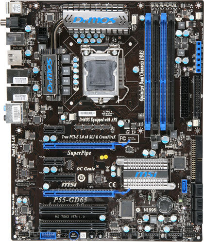 MSI P55-GD65 Intel® P55 LGA 1156 (Socket H) ATX