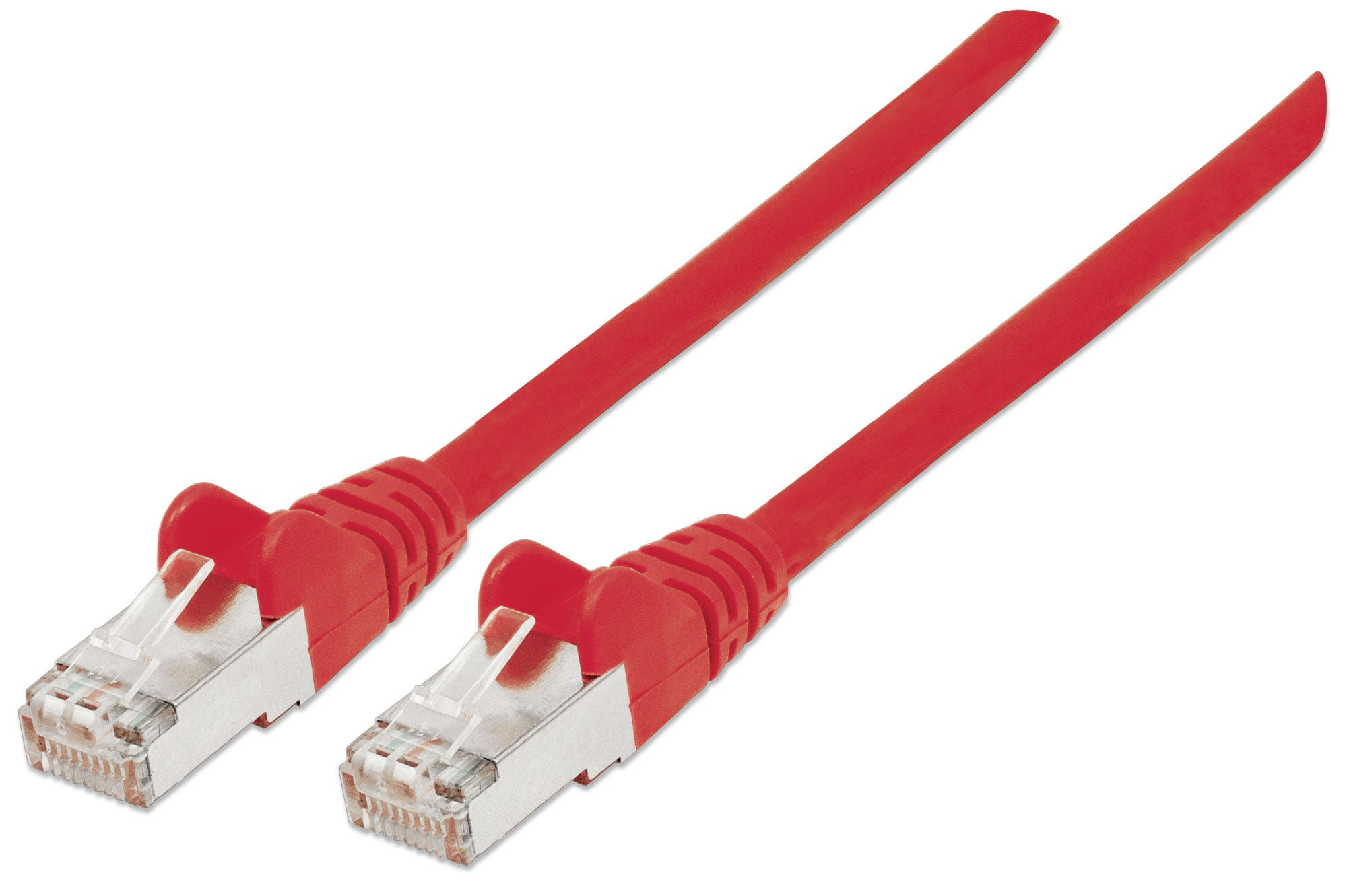 Intellinet Network Patch Cable, Cat5e, 10m, Red, CCA, SF/UTP, PVC, RJ45, Gold Plated Contacts, Snagless, Booted, Lifetime Warranty, Polybag