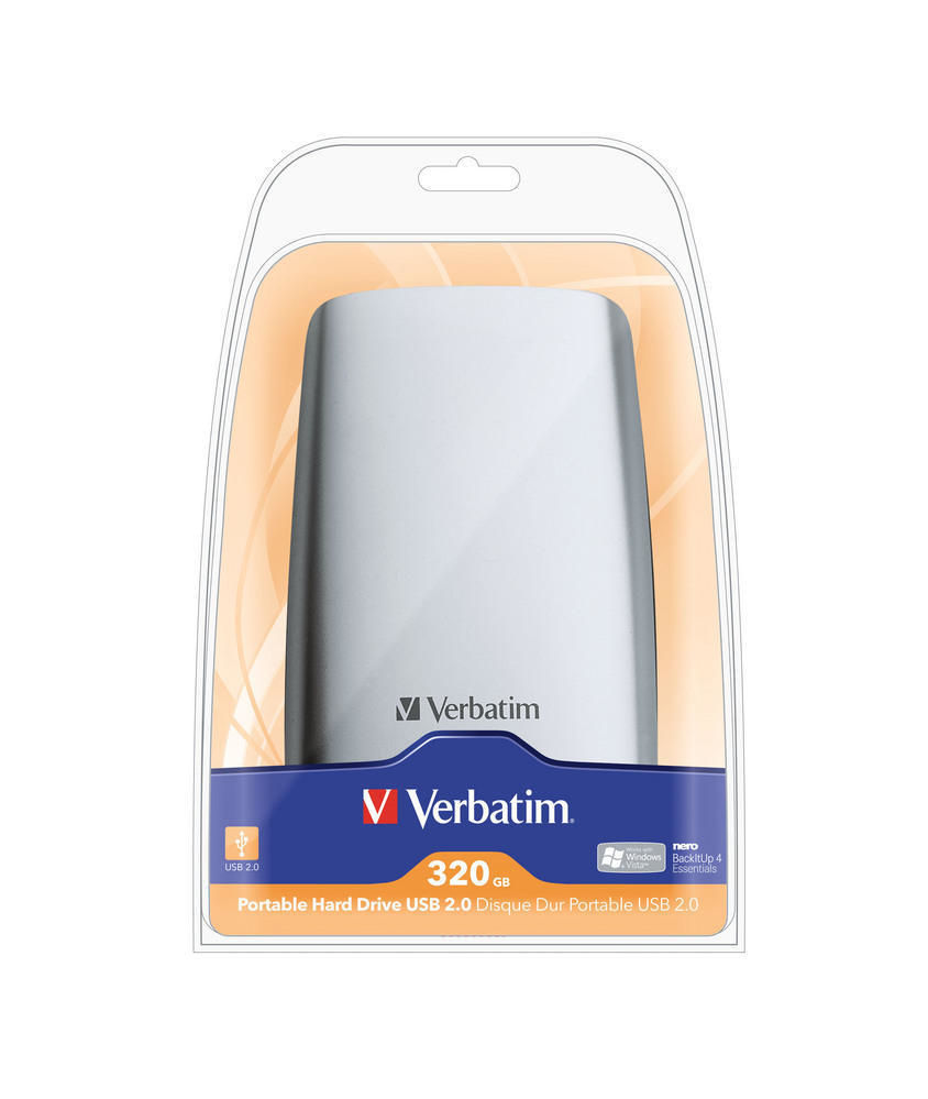 Verbatim 320GB USB2.0 external hard drive 5400 RPM 2.5" USB 2.0 Silver