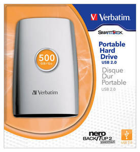 Verbatim 500GB USB 2.0 Portable HDD external hard drive 5400 RPM 2.5" Silver