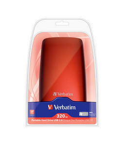 Verbatim 320GB Portable USB 2.0 HDD external hard drive 5400 RPM Red
