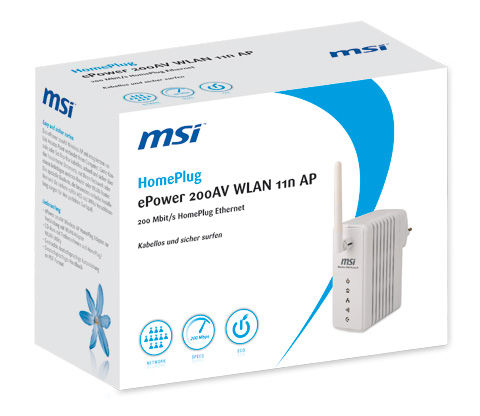MSI PLC-200AV01-040R network card 200 Mbit/s
