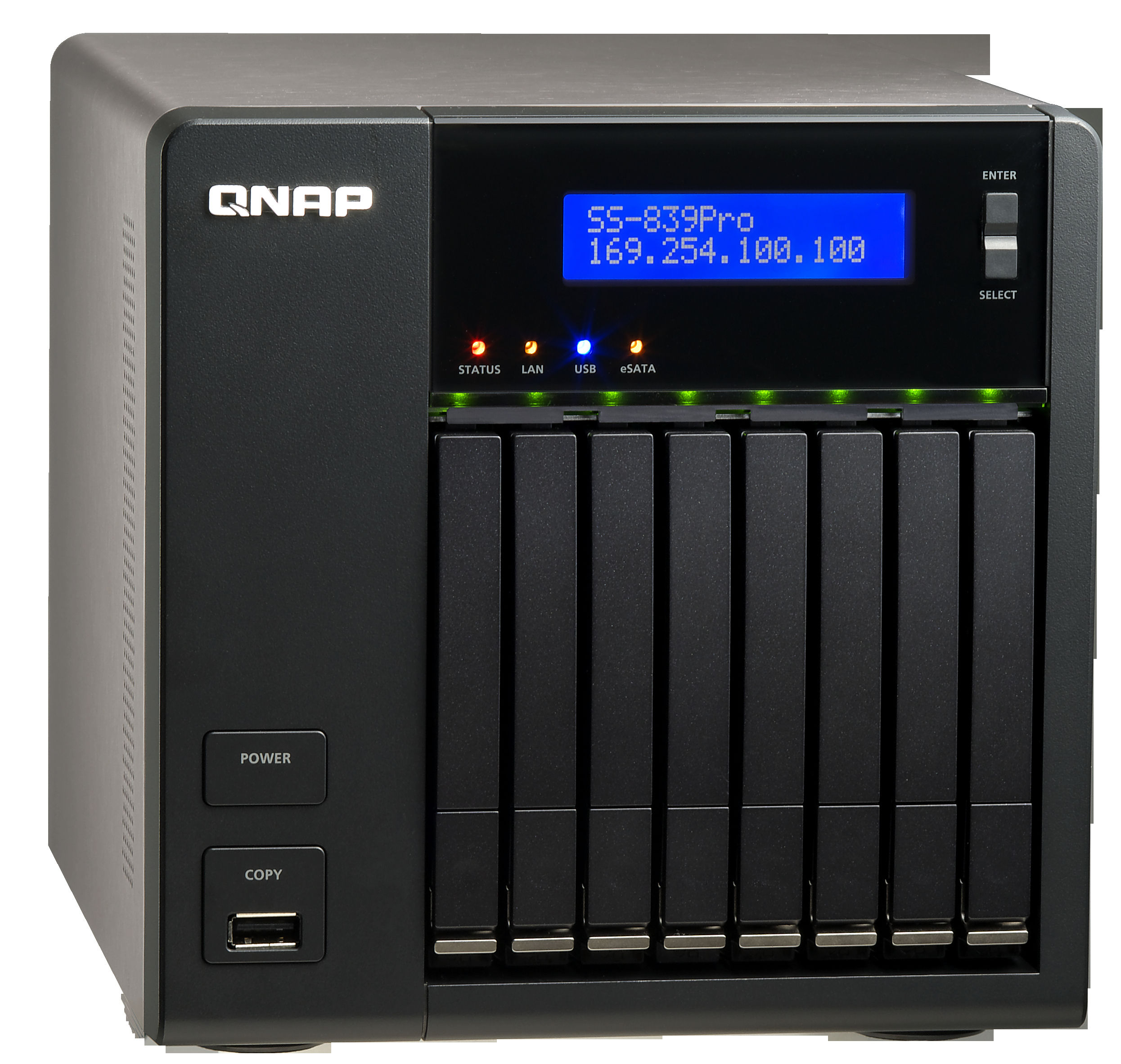 QNAP SS-839 Pro Turbo NAS Intel Atom® 2 GB 0 TB