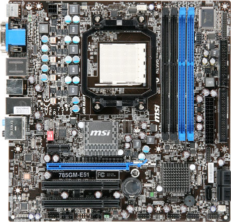 MSI 785GM-E51 AMD 785G Socket AM3 micro ATX