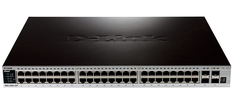 D-Link DGS-3420-52P network switch Managed L2 Power over Ethernet (PoE) Black