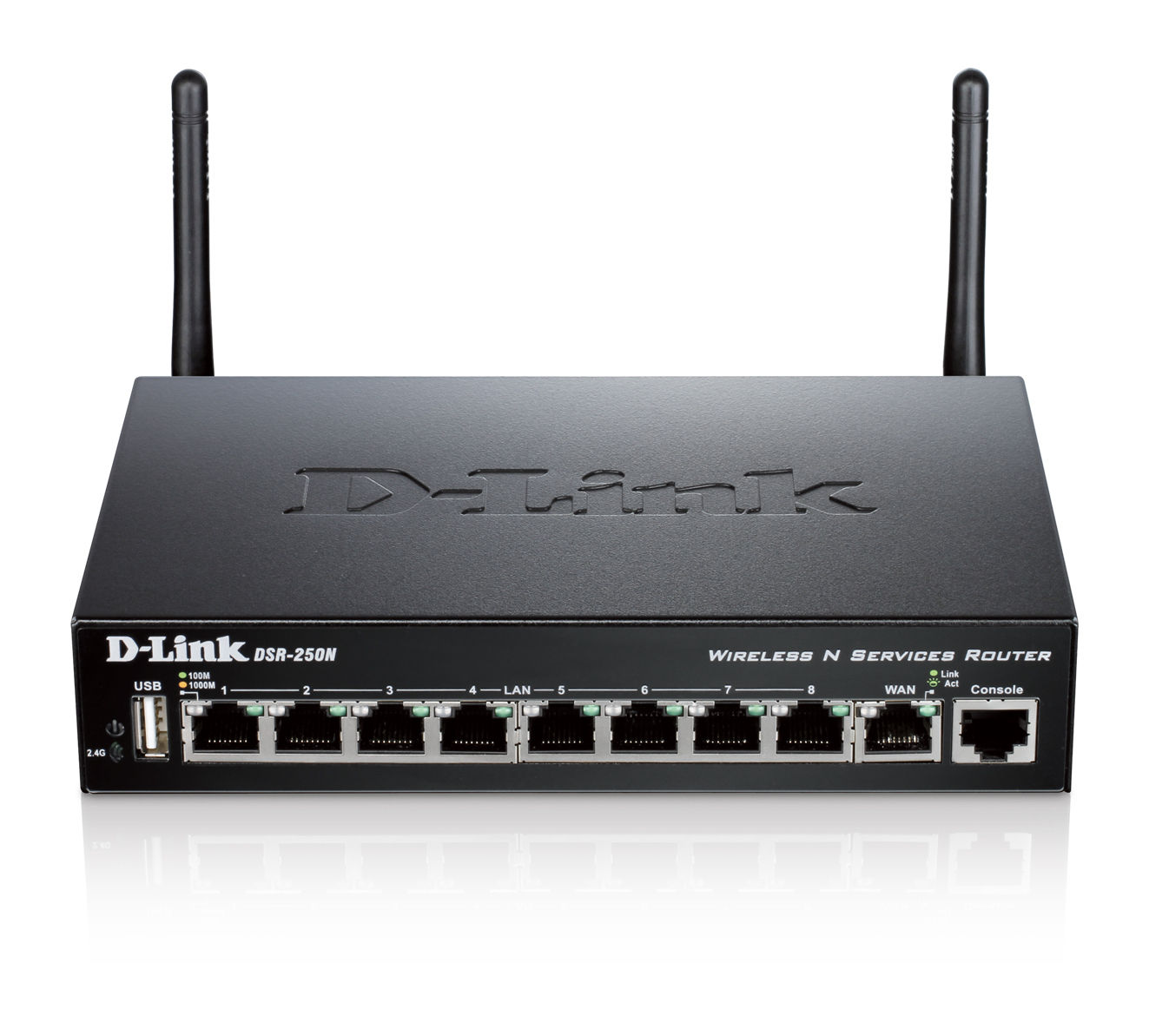 D-Link DSR-250N wireless router Gigabit Ethernet Single-band (2.4 GHz) Black