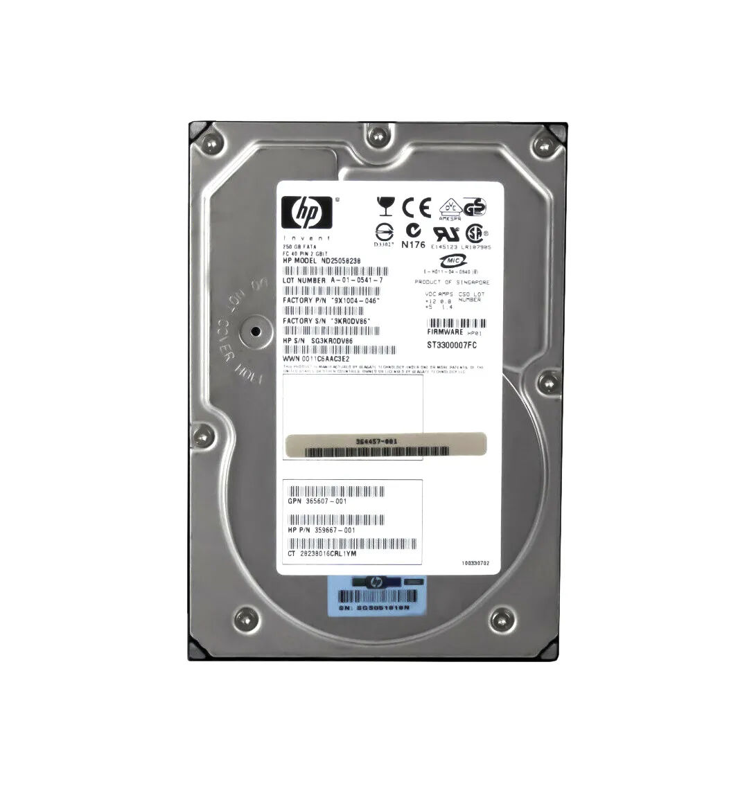 365607-001 - HP 250GB 10000RPM Fibre Channel 2Gb/s 3.5-in Hard Drive