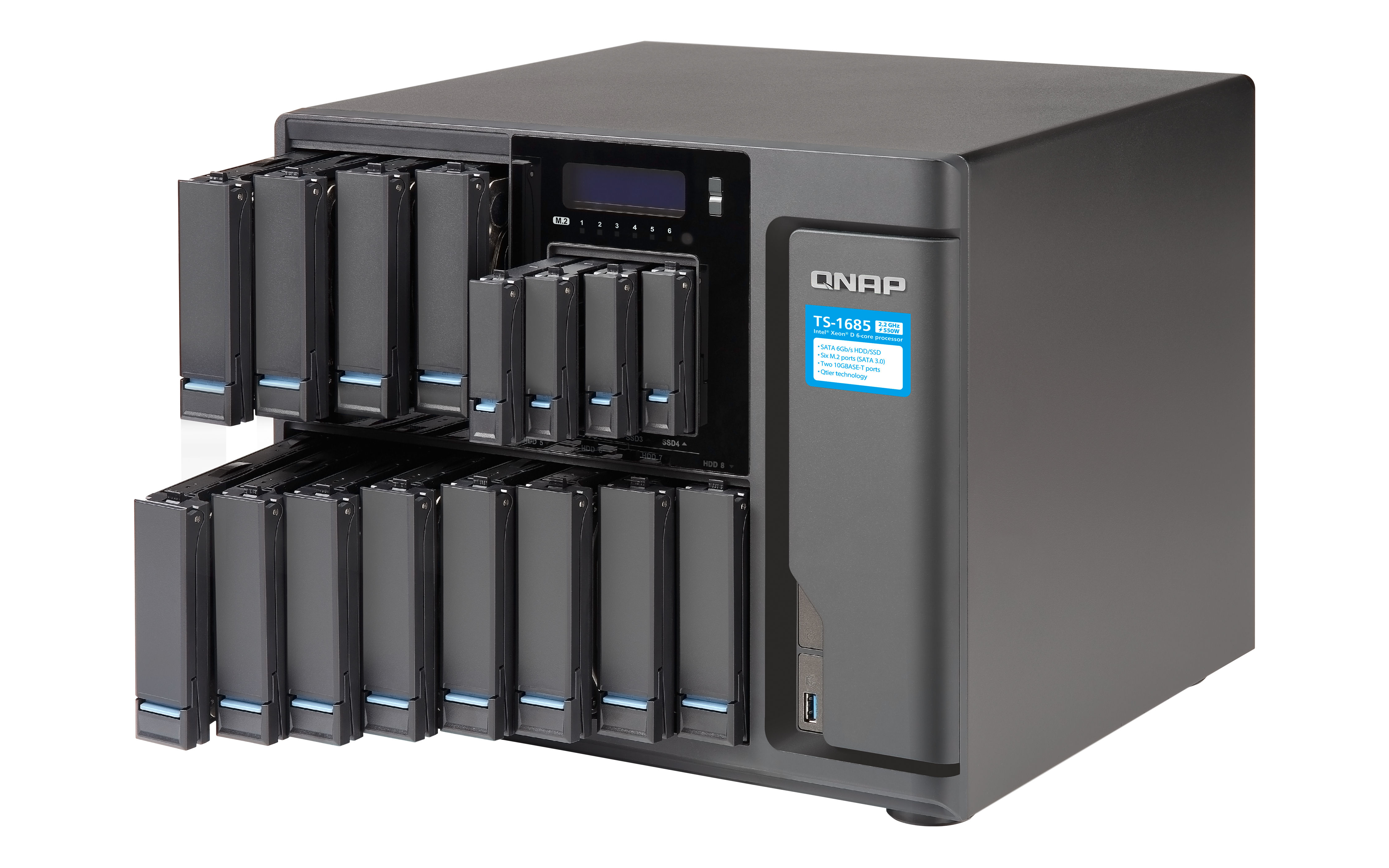 QNAP TS-1685 NAS Desktop Intel® Xeon® D D-1521 16 GB DDR4 0 TB QNAP Turbo System Black