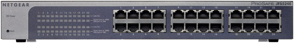 NETGEAR ProSafe Plus 24-Port Fast Ethernet Switch Unmanaged Blue