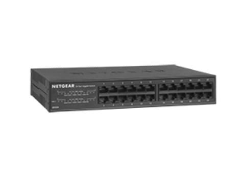 NETGEAR GS324-100NAS network switch Unmanaged L2 Gigabit Ethernet (10/100/1000) Black