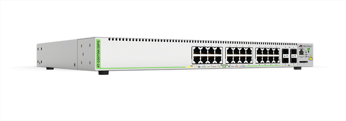 Allied Telesis AT-GS970M/28PS network switch Managed L3 Gigabit Ethernet (10/100/1000) Power over Ethernet (PoE) Grey