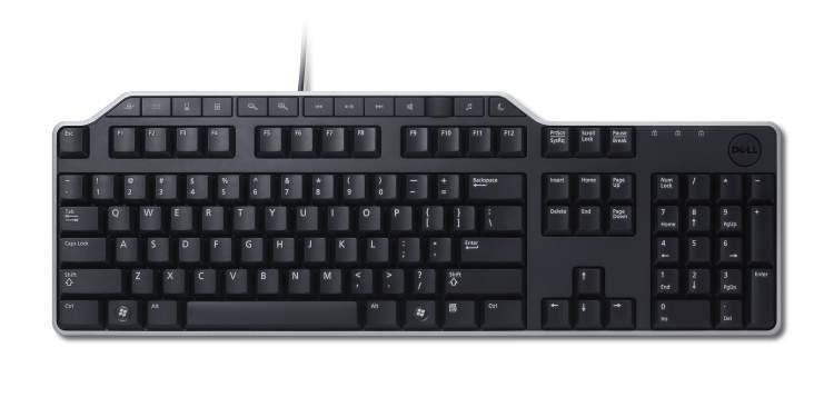 DELL KB522 keyboard Office USB QWERTY US English Black, Silver