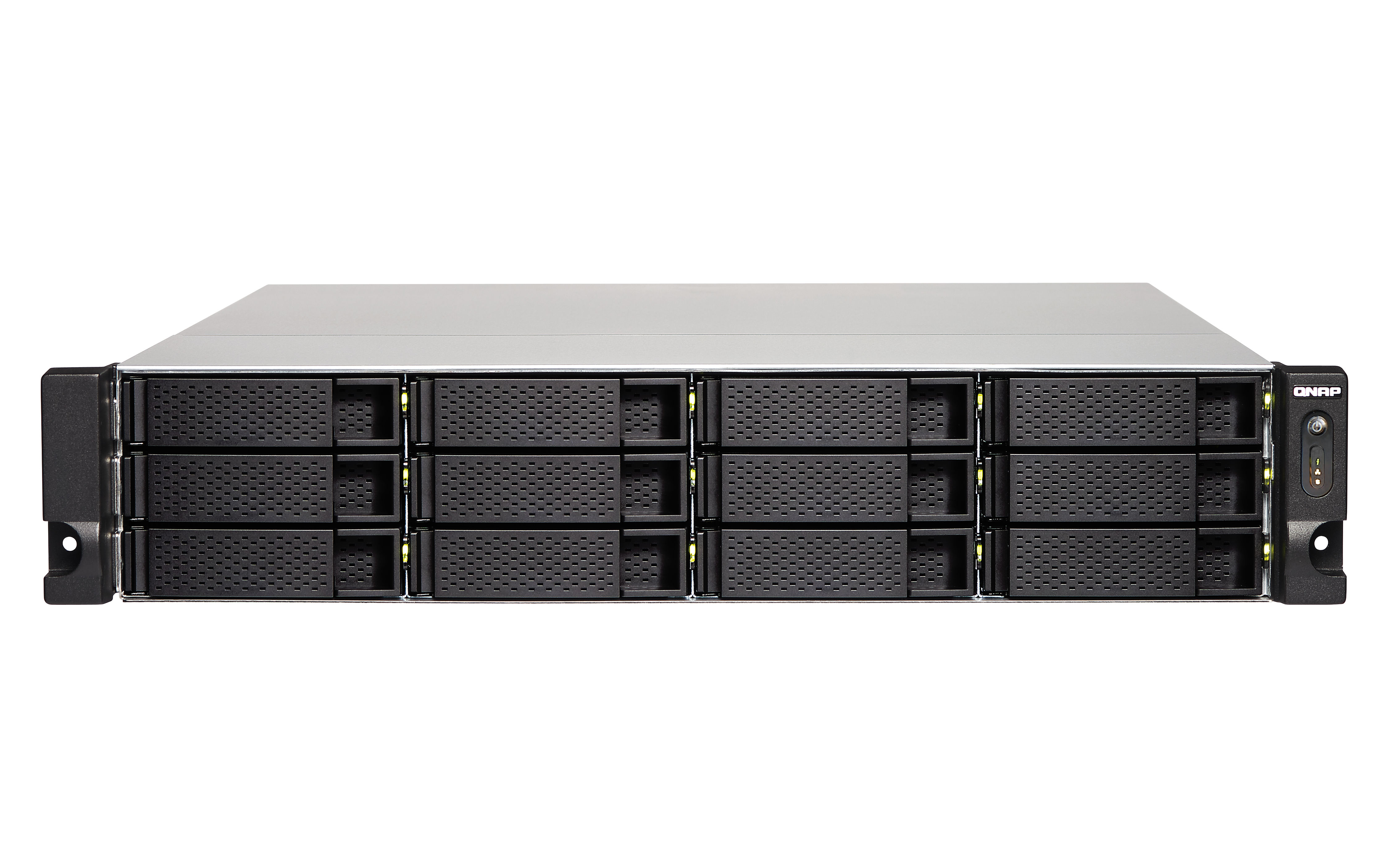 QNAP TS-1263U-RP NAS Rack (2U) 4 GB DDR3L 0 TB QNAP Turbo System Black, Metallic