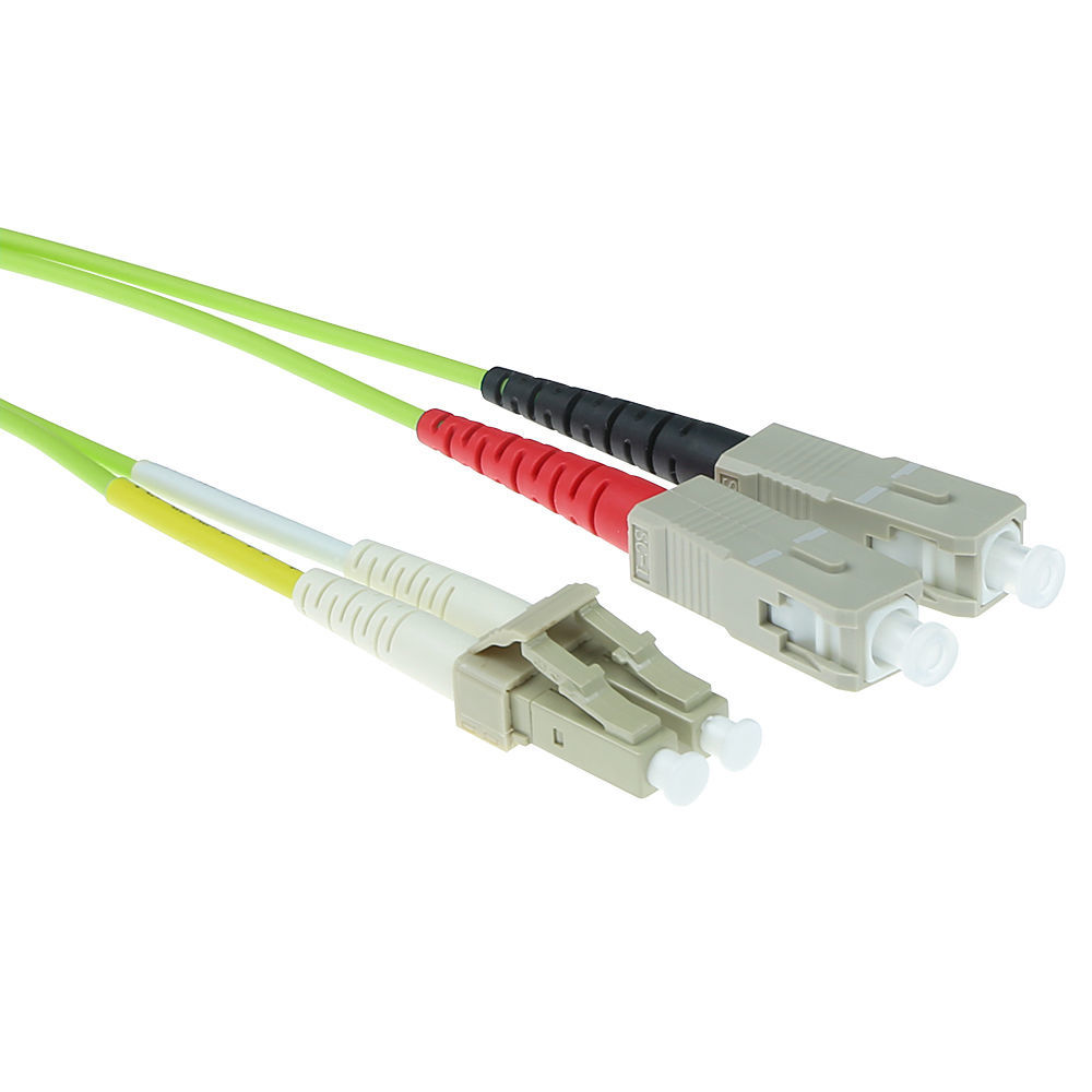 ACT 1 meter LSZH Multimode 50/125 OM5 fiber patch cable duplex with LC and SC connectors
