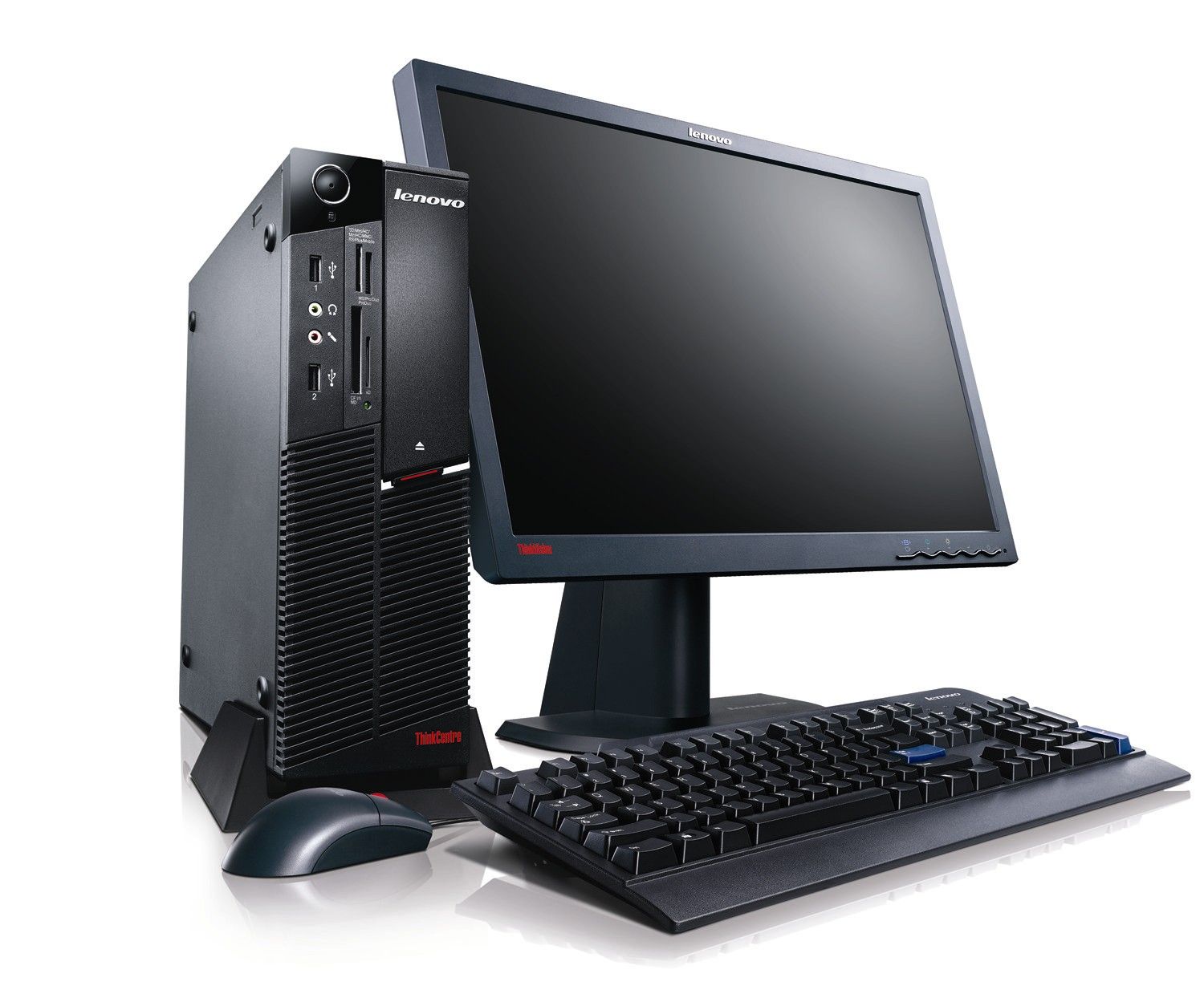 Lenovo ThinkCentre A58 + 19" Intel® Pentium® E5400 2 GB DDR2-SDRAM 320 GB Intel® GMA 4500M Windows 7 Professional SFF PC Black