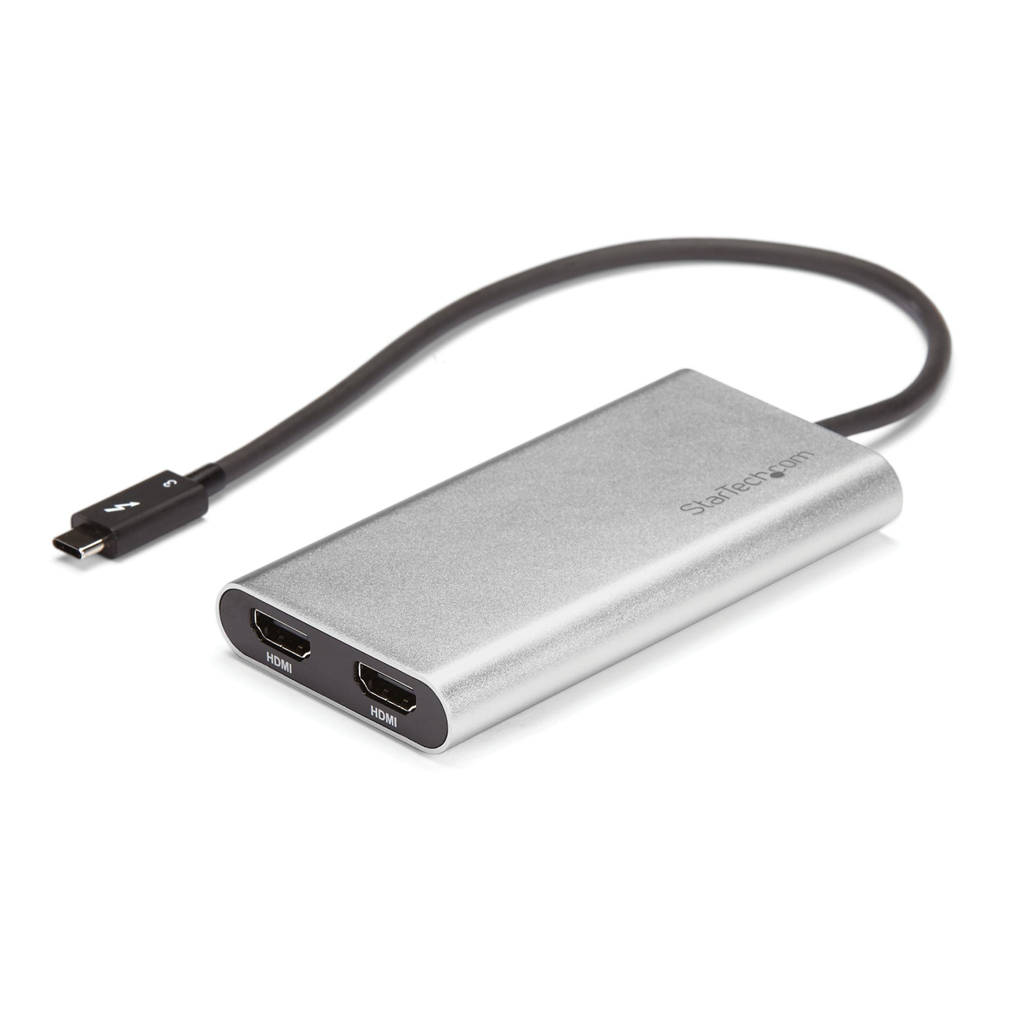 StarTech.com Thunderbolt to Dual HDMI 2.0 Adapter, Dual 4K 60Hz Thunderbolt to HDMI Converter, 2x HDMI Monitor Video Display Adapter, Thunderbolt Certified - Mac & Windows