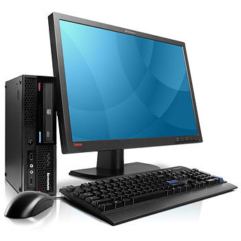 Lenovo ThinkCentre M58 + T40HBEU Intel® Core™2 Duo E7400 2 GB DDR3-SDRAM 320 GB Intel® GMA 4500M Windows Vista Business PC Black