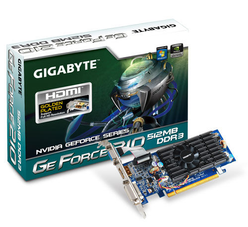 GIGABYTE GV-N210D3-512I graphics card NVIDIA GeForce 210 GDDR2