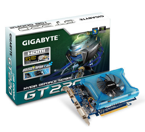 GIGABYTE GV-N220D2-1GI graphics card NVIDIA GeForce GT 220 1 GB GDDR2