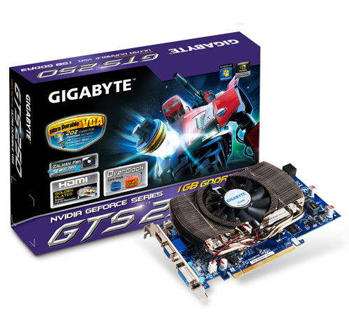GIGABYTE GV-N250OC-1GI-P1 graphics card GeForce GTS 250 1 GB GDDR3