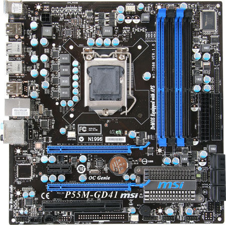 MSI P55M-GD41 motherboard Intel® P55 LGA 1156 (Socket H) micro ATX