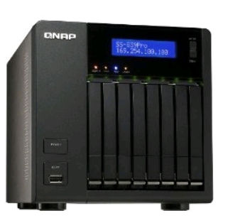 QNAP SS-839 Pro NAS Tower Intel Atom® 2 GB DDR2 2 TB HDD Linux Black