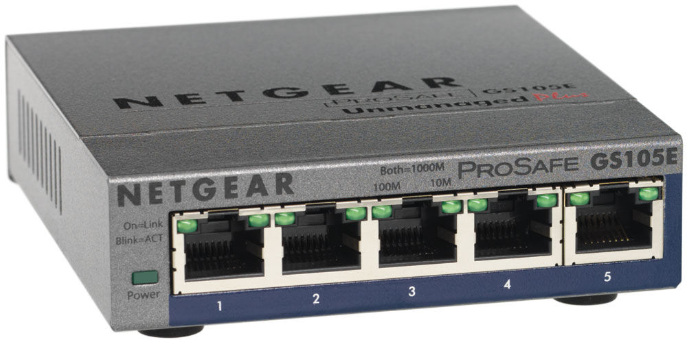 NETGEAR ProSafe Plus 5 Port Gigabit Ethernet Switch Unmanaged
