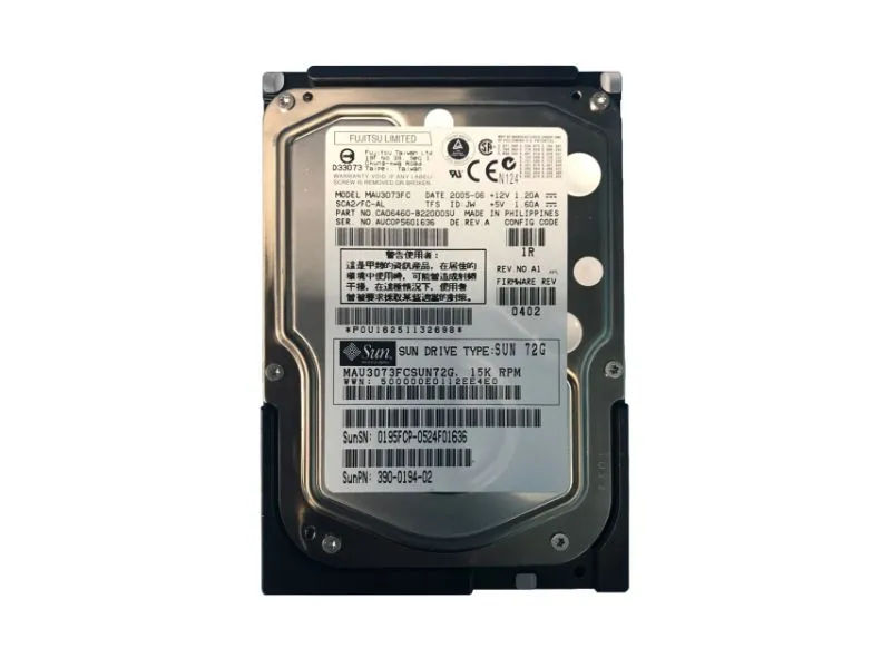 390-0194 - Sun 73GB 15000RPM Fibre Channel 2Gb/s 3.5-in Hard Drive